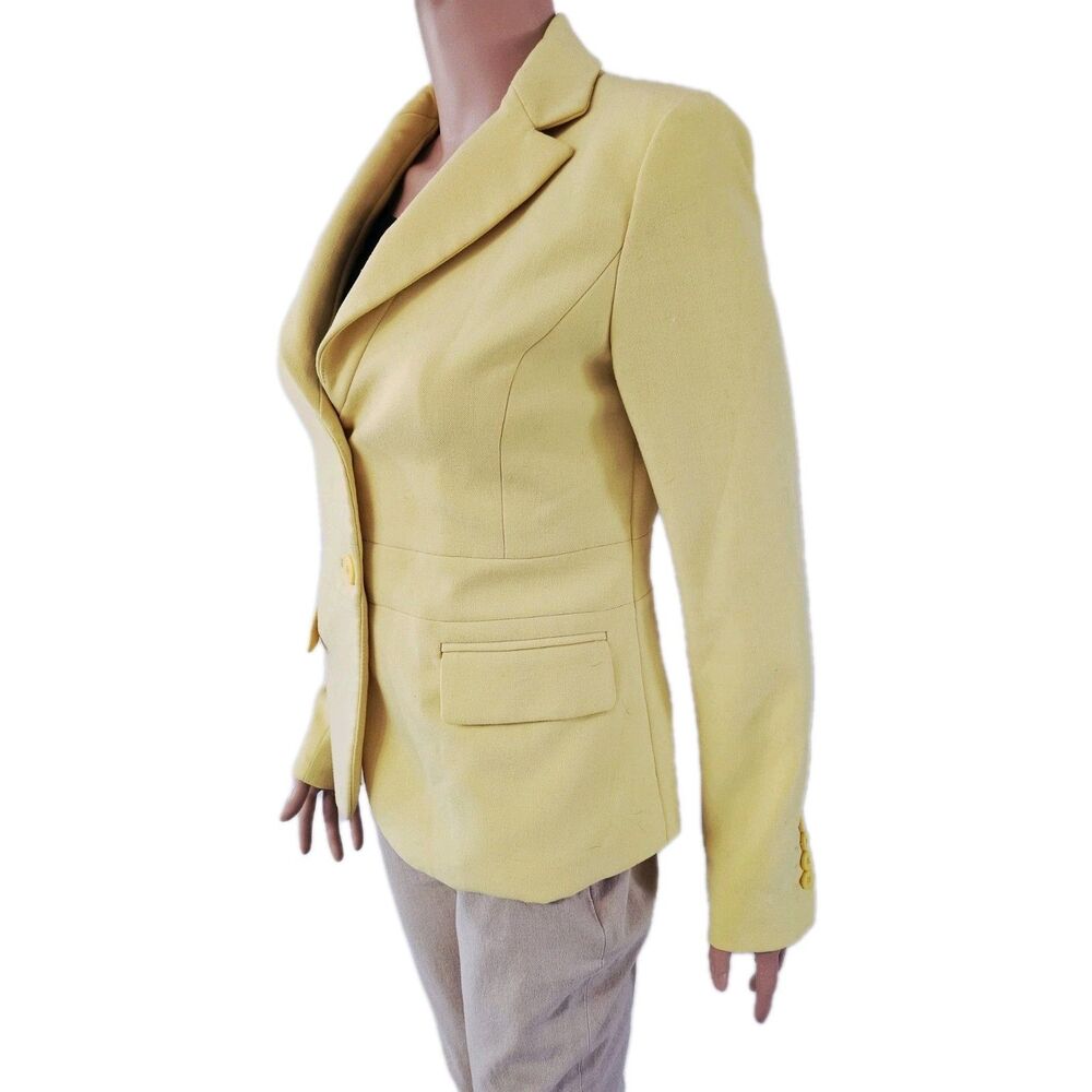 New York & Company Yellow Single-Button Tailored Suit Blazer Sz 4
